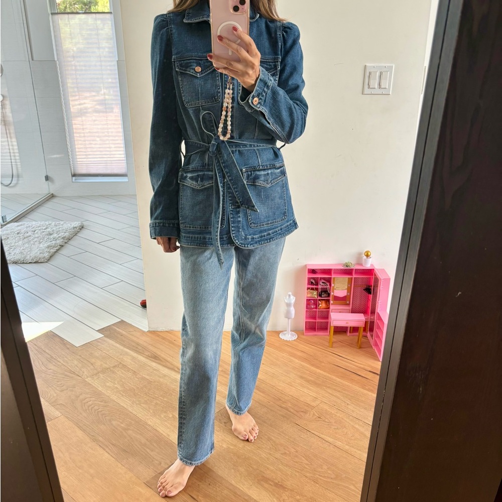 Denim Jacket With Belt